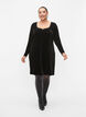Velour dress with long sleeves, Black, Model image number 3