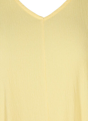 Dress with puff sleeves and V-neck, Mellow Yellow, Packshot image number 2