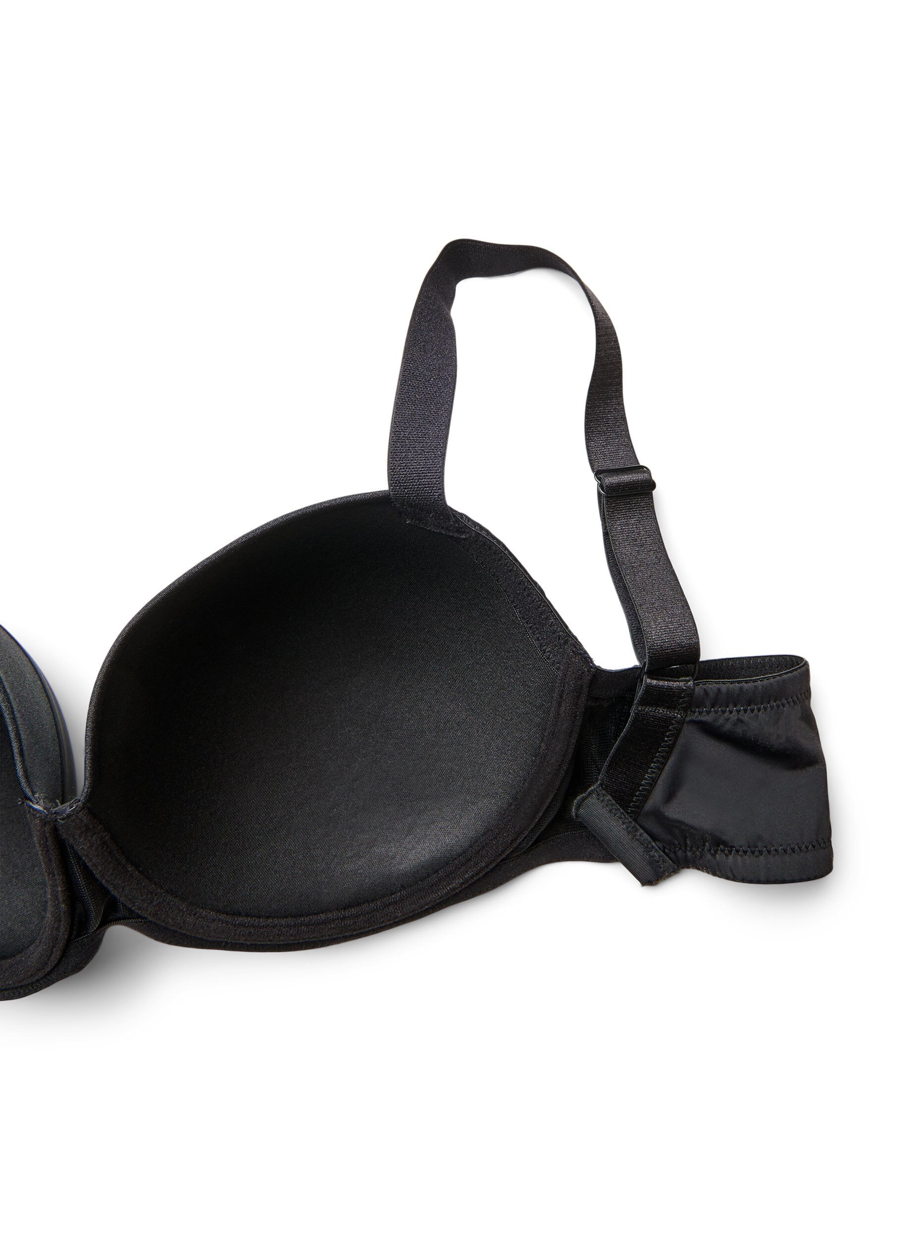 Zizzifashion Moulded bra in microfiber with satin detail, Black, Packshot image number 3