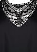 Short-sleeved blouse with lace detail, Black, Packshot image number 2