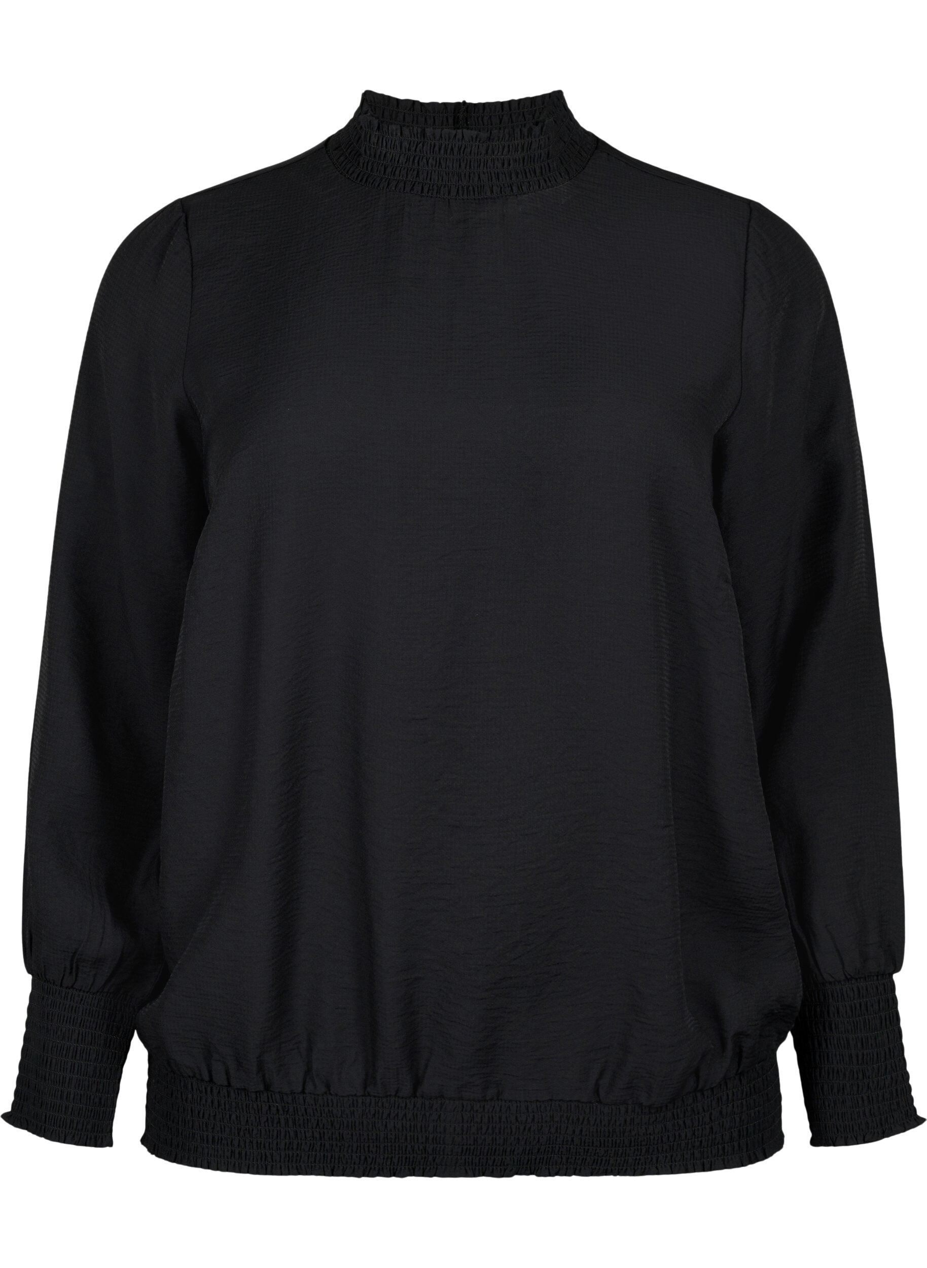 Zizzifashion Viscose blouse, Black, Packshot image number 0