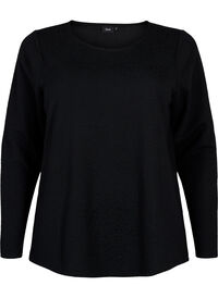 Long-sleeved blouse with texture