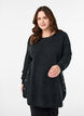 Long knitted blouse with ball buttons, Dark Grey, Model image number 0
