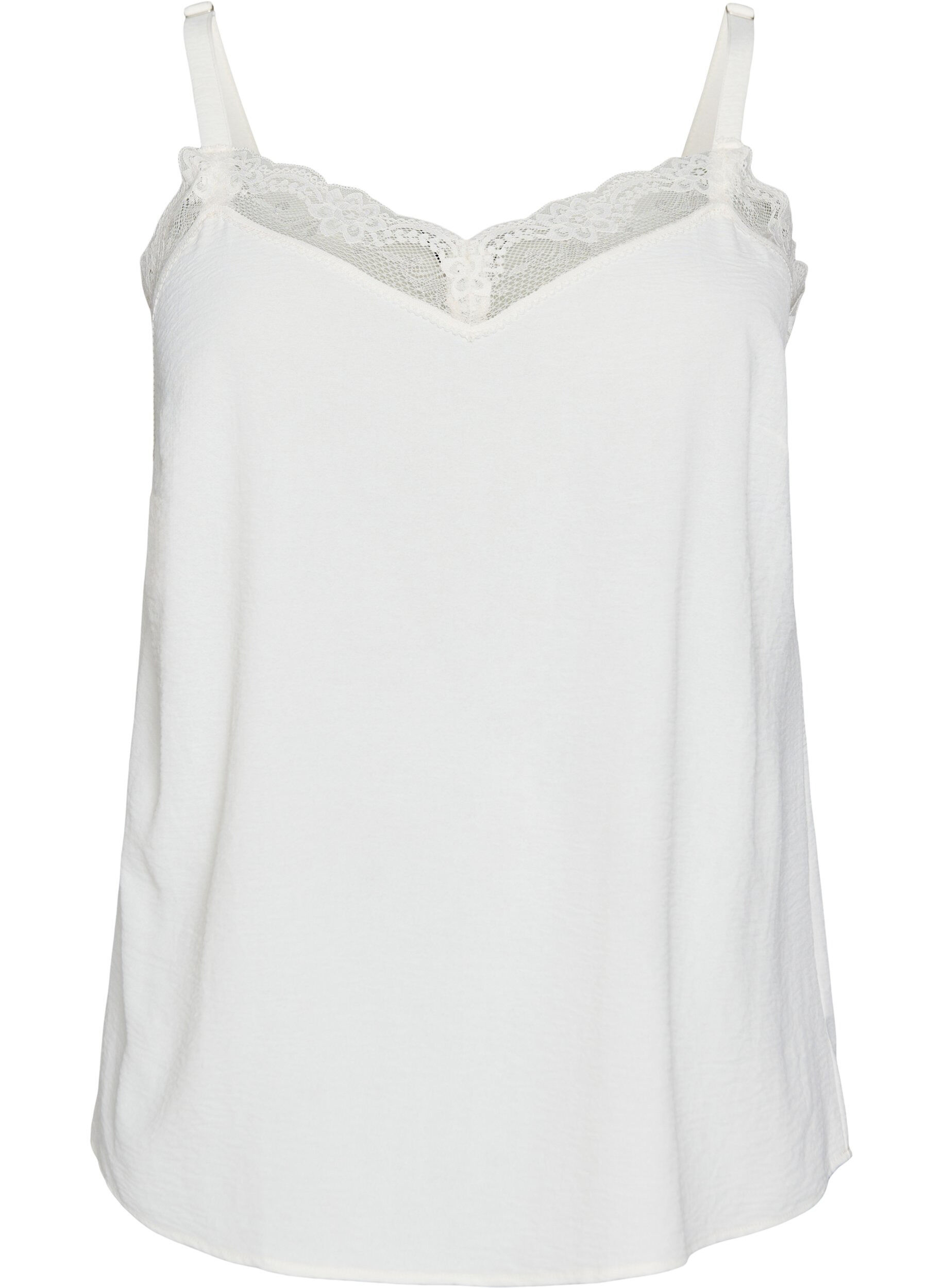 FLASH - Cami top with a V-neck and lace trim