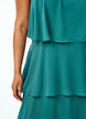 Maxi dress with ruffle layers and detachable cape, Green, Model image number 3