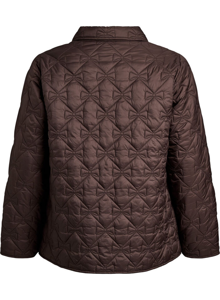 Lightly padded jacket with decorative quilting, Brown, Packshot image number 1
