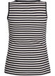 Striped tank top with a rib structure, Black Snow W. Stripe, Packshot image number 1
