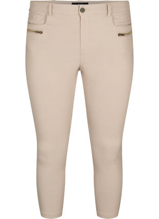 Close-fitting capri trousers in viscose blend, Pure Cashmere, Packshot image number 0