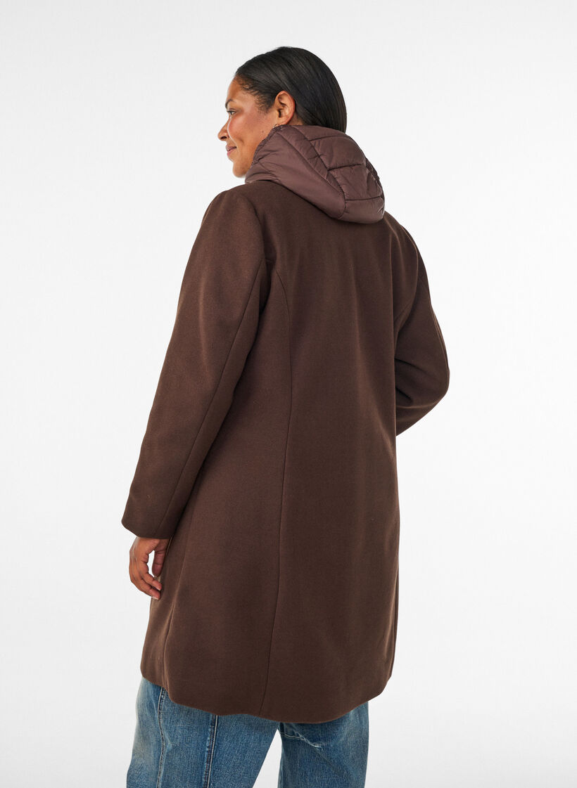 Coat with detachable padded insert, Brown, Model image number 2