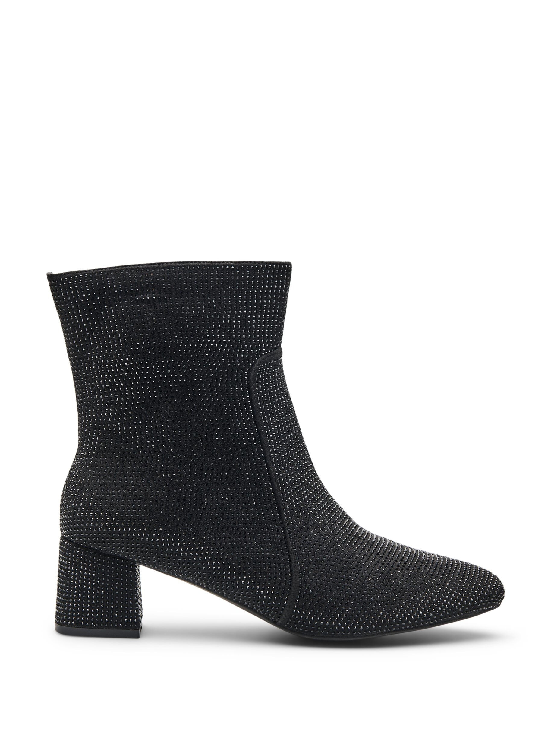 Wide fit - Ankle boots with rhinestones