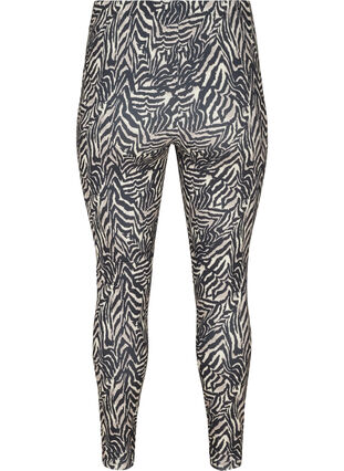 Long leggings with zebra print, Black Zebra AOP, Packshot image number 1