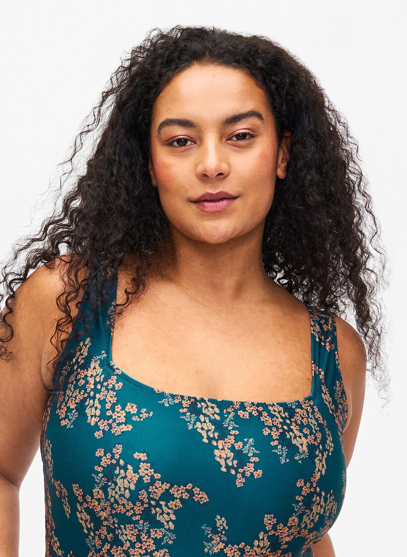 Swimsuit with floral print, Zebra Flower, Model image number 2