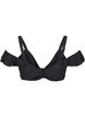 Bikini top with ruffles and underwire, Black, Packshot image number 1