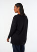 Knitted blouse in cotton-viscose blend, Black, Model image number 2