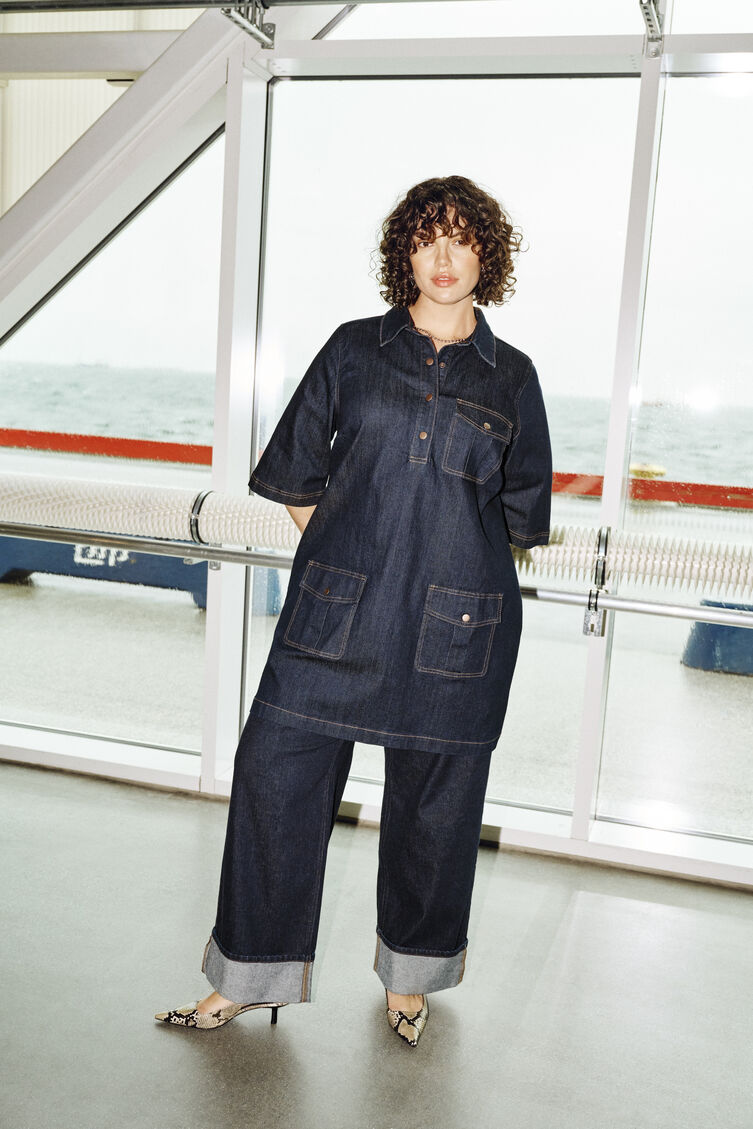 Denim look with details, , Model