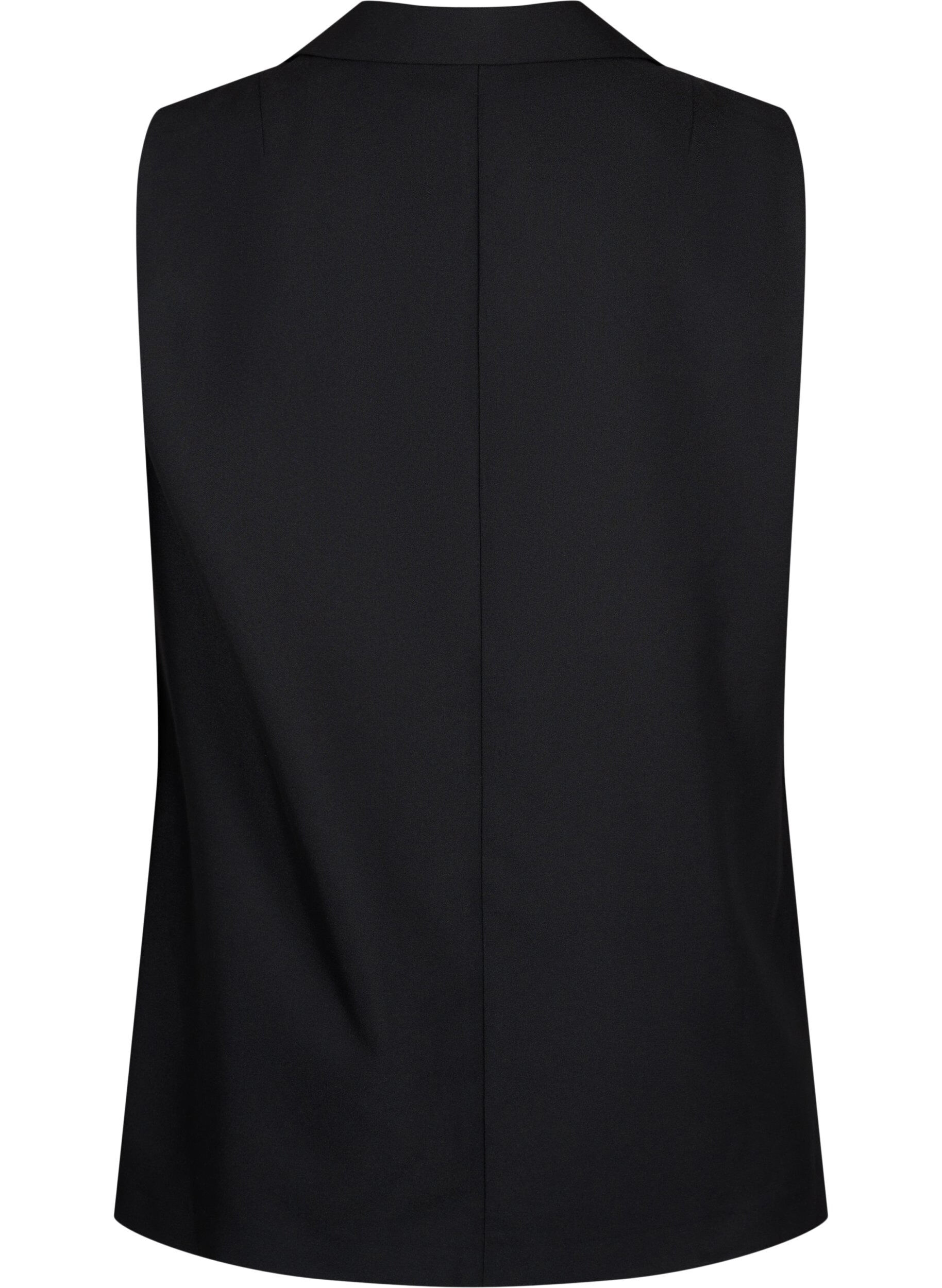 Zizzifashion Vest with collar and pockets, Black, Packshot image number 1