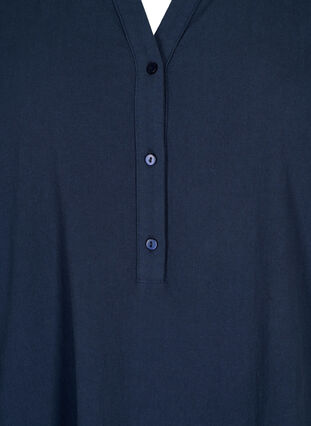 FLASH - Short sleeved midi dress in cotton, Navy Blazer, Packshot image number 2