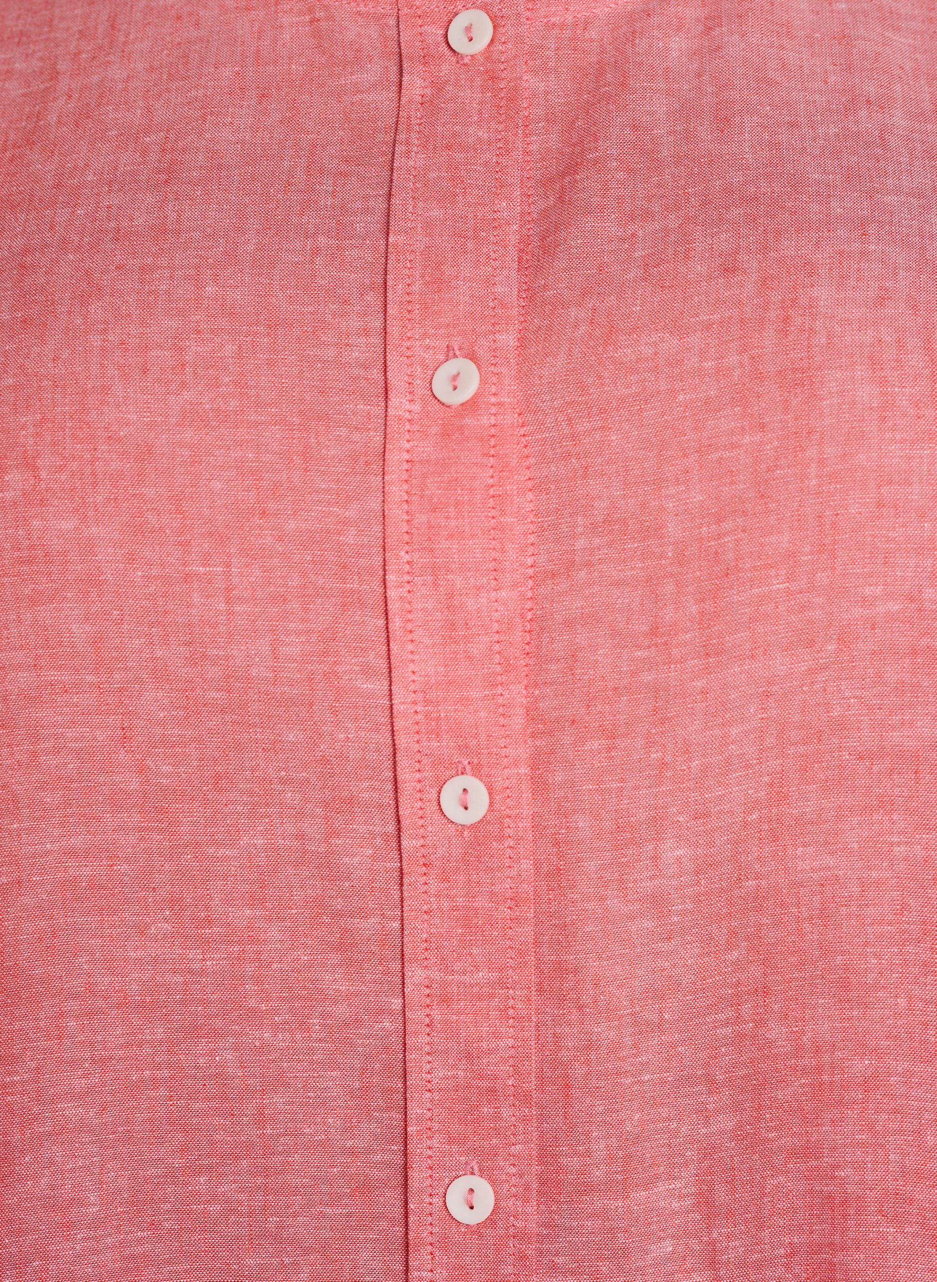 Zizzifashion Shirt blouse in linen and viscose with 3/4-sleeves, Coral, Packshot image number 2