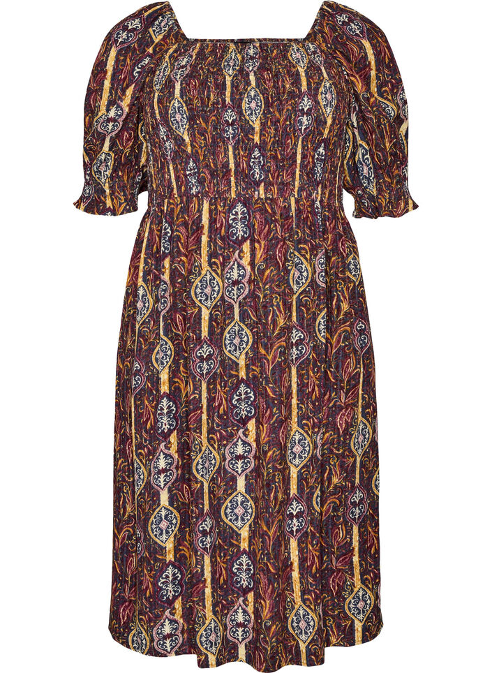 Summer dress in viscose with paisley print, Purple, Packshot image number 0