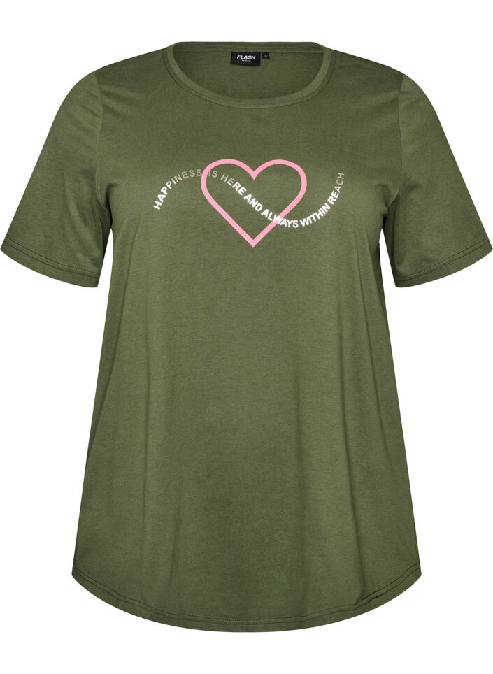 T-shirt with motif, Green, Packshot image number 0