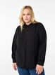 Solid colour shirt with collar, Black, Model image number 0