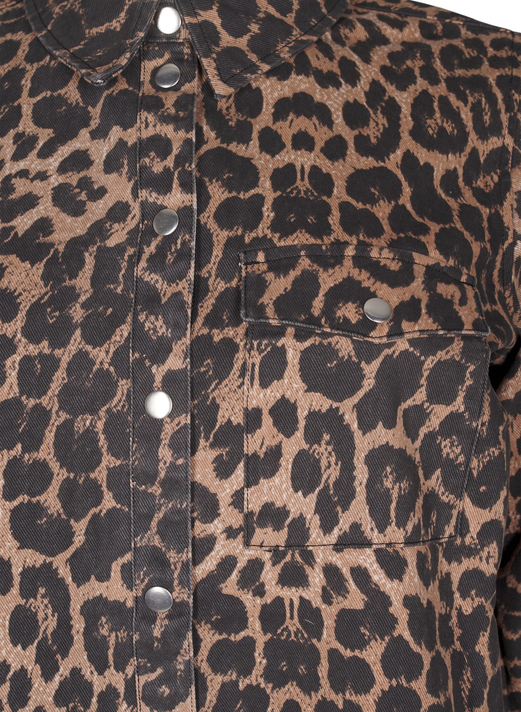 Zizzifashion Canvas jacket with leopard print, Leo AOP, Packshot image number 2