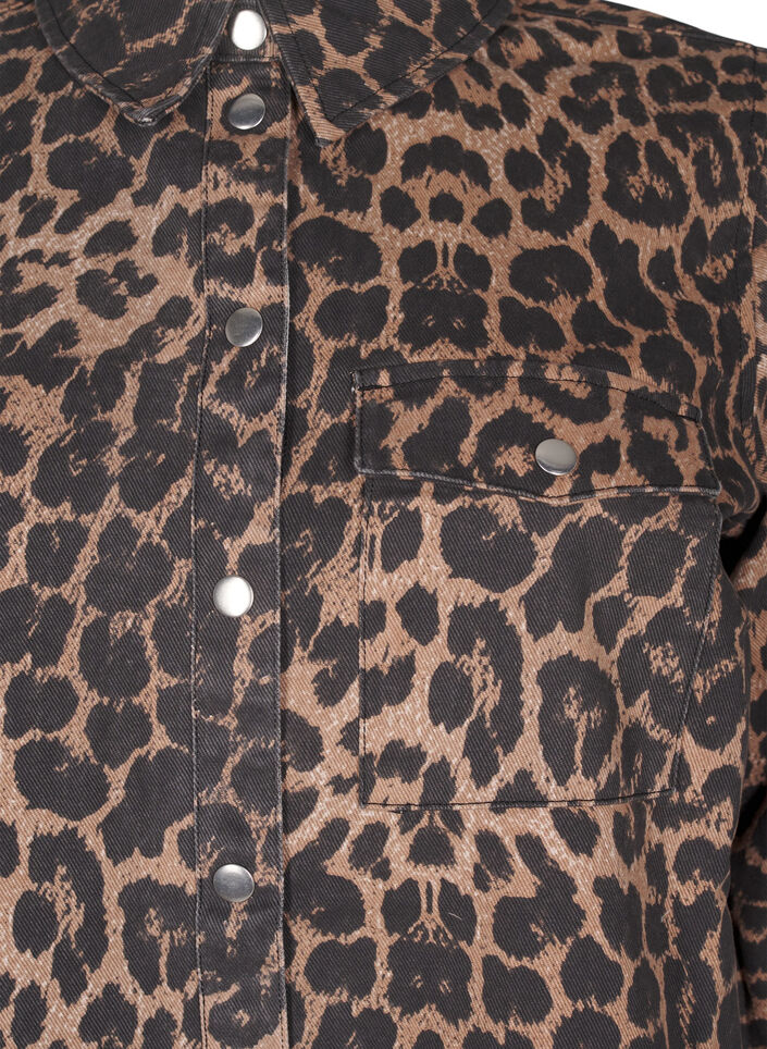 Canvas jacket with leopard print, Leo AOP, Packshot image number 2