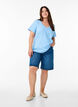 Short sleeve t-shirt with v-neckline, Light Blue, Model image number 1