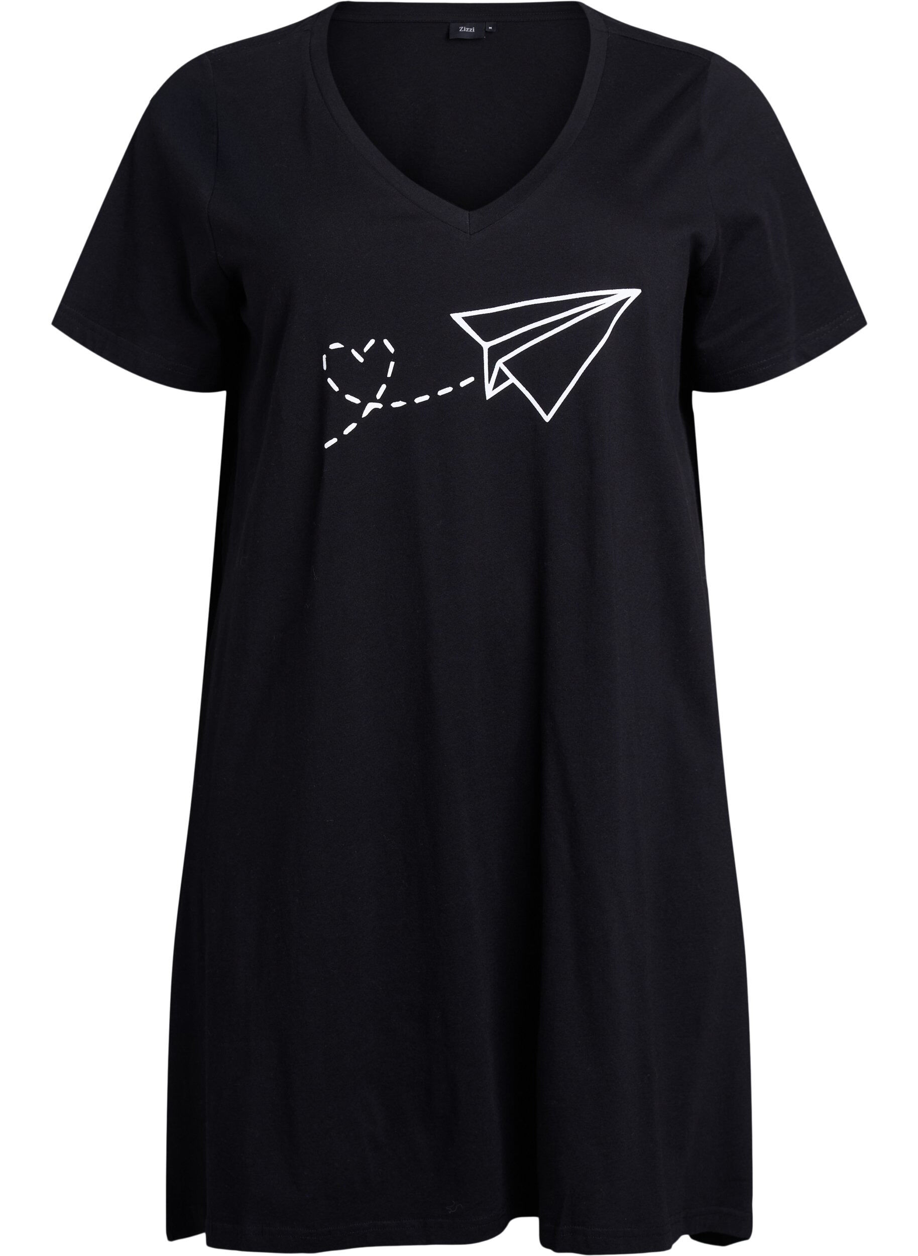 Organic cotton nightgown with v-neck