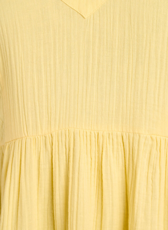 Cotton beach dress with narrow straps, Yellow, Packshot image number 2