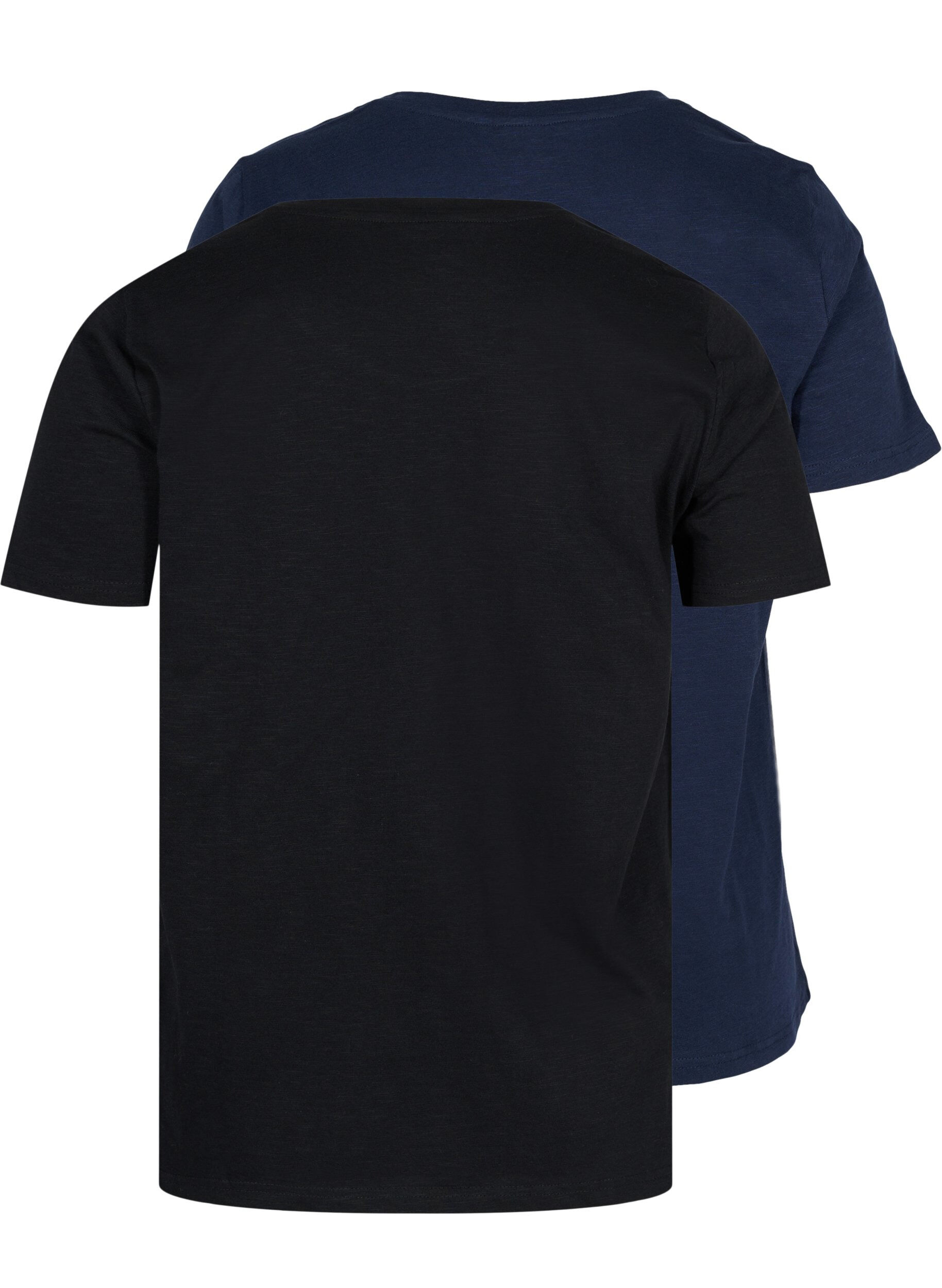 Zizzifashion Basics cotton t-shirt 2-pack, Black/Navy Blazer, Packshot image number 1