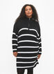 Striped knit dress with zipper, Black w.Cloud Dancer, Model image number 0