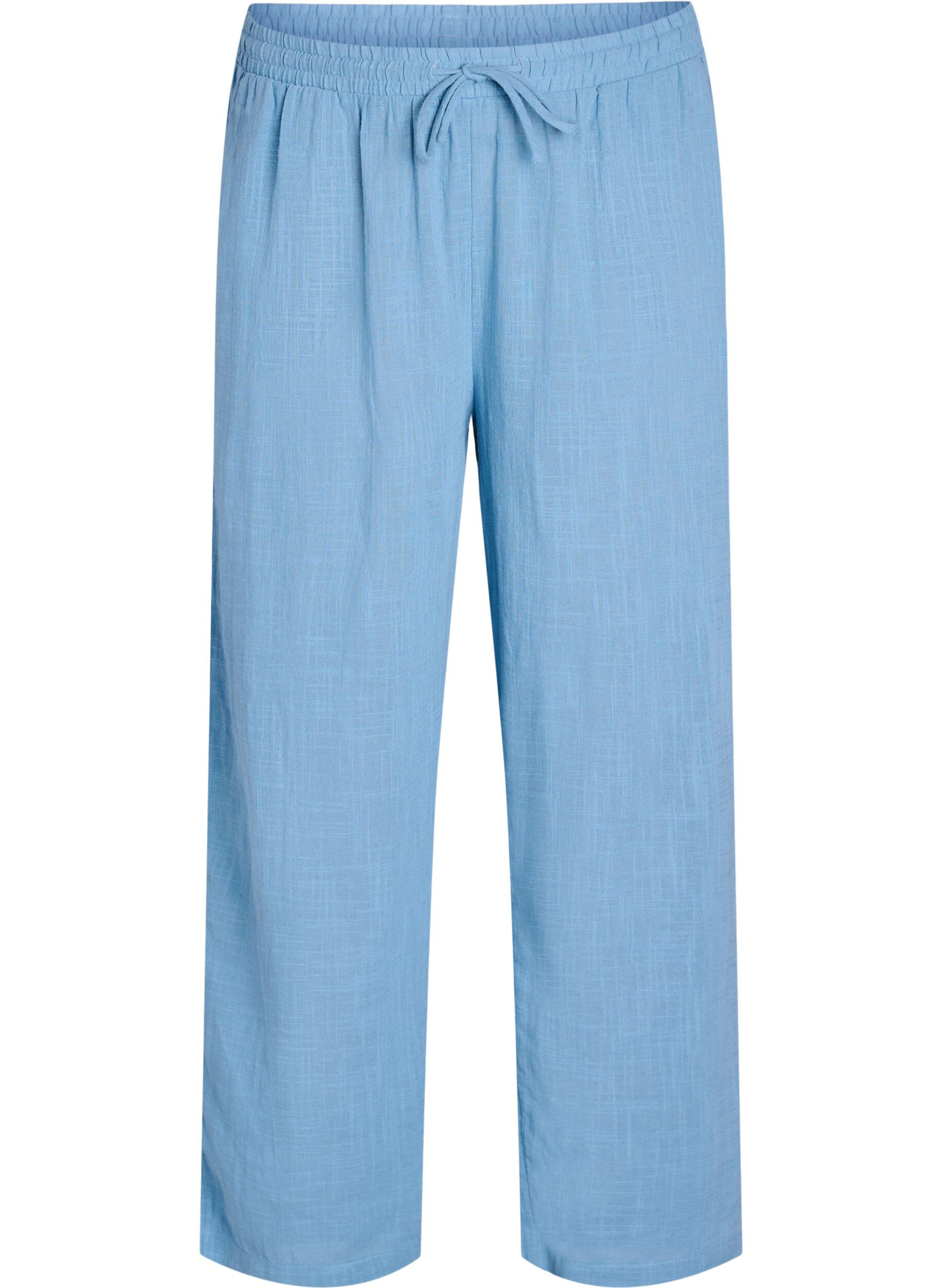 Zizzifashion FLASH - Straight fit trousers with high waist, Blue, Packshot image number 0