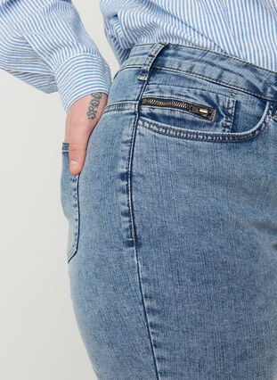 High-waisted Amy jeans with stone wash, Stone Washed, Model image number 2