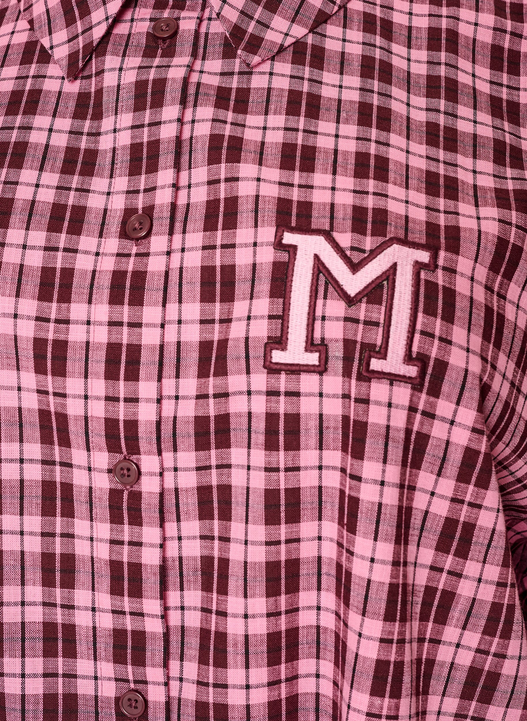 ZizzifashionLong checked shirt with 3/4 sleeves, Pink, Packshot image number 2