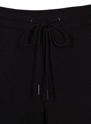 Classic trousers with a tie at the waist, Black, Packshot image number 2