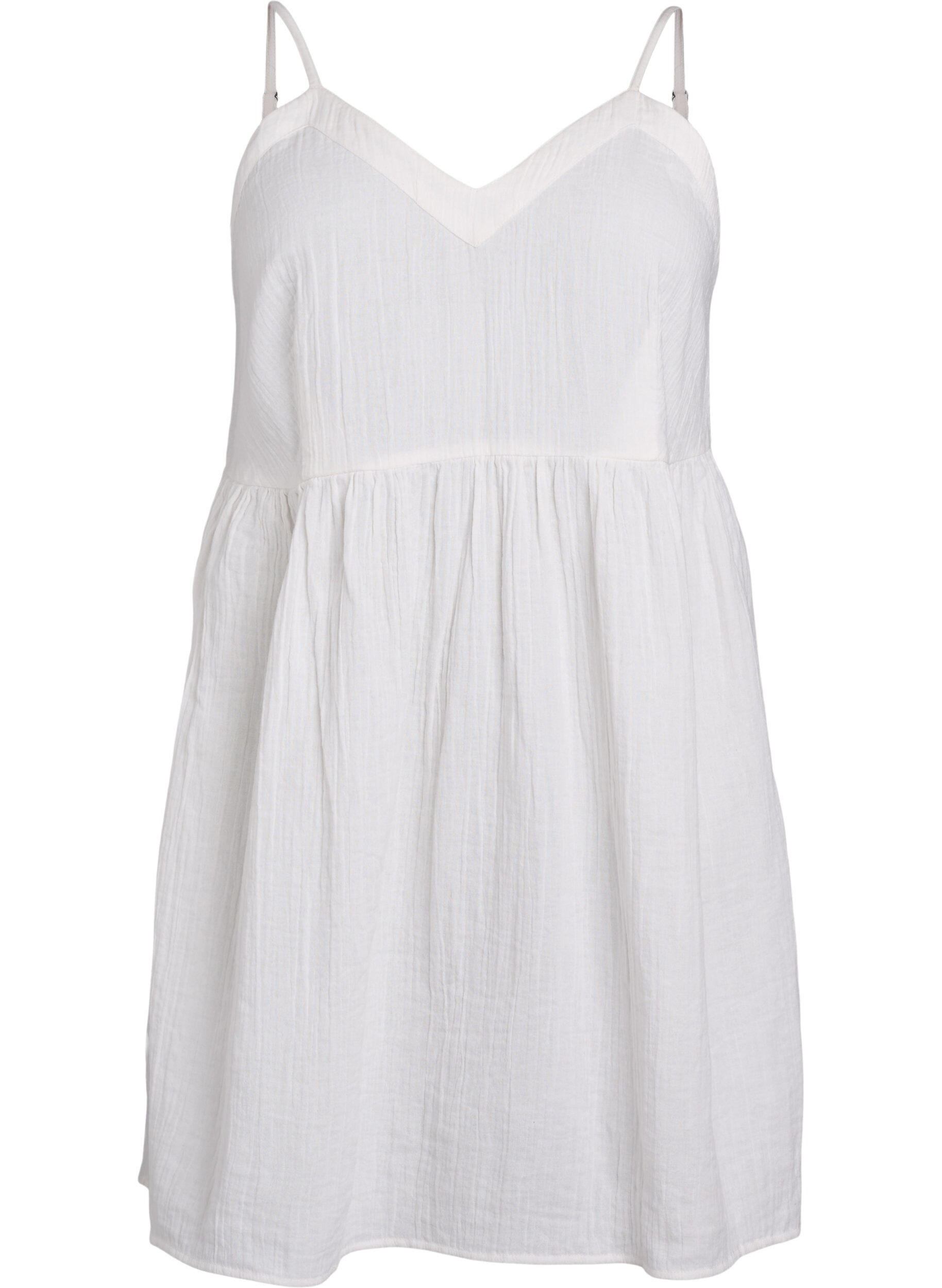 Cotton beach dress with narrow straps