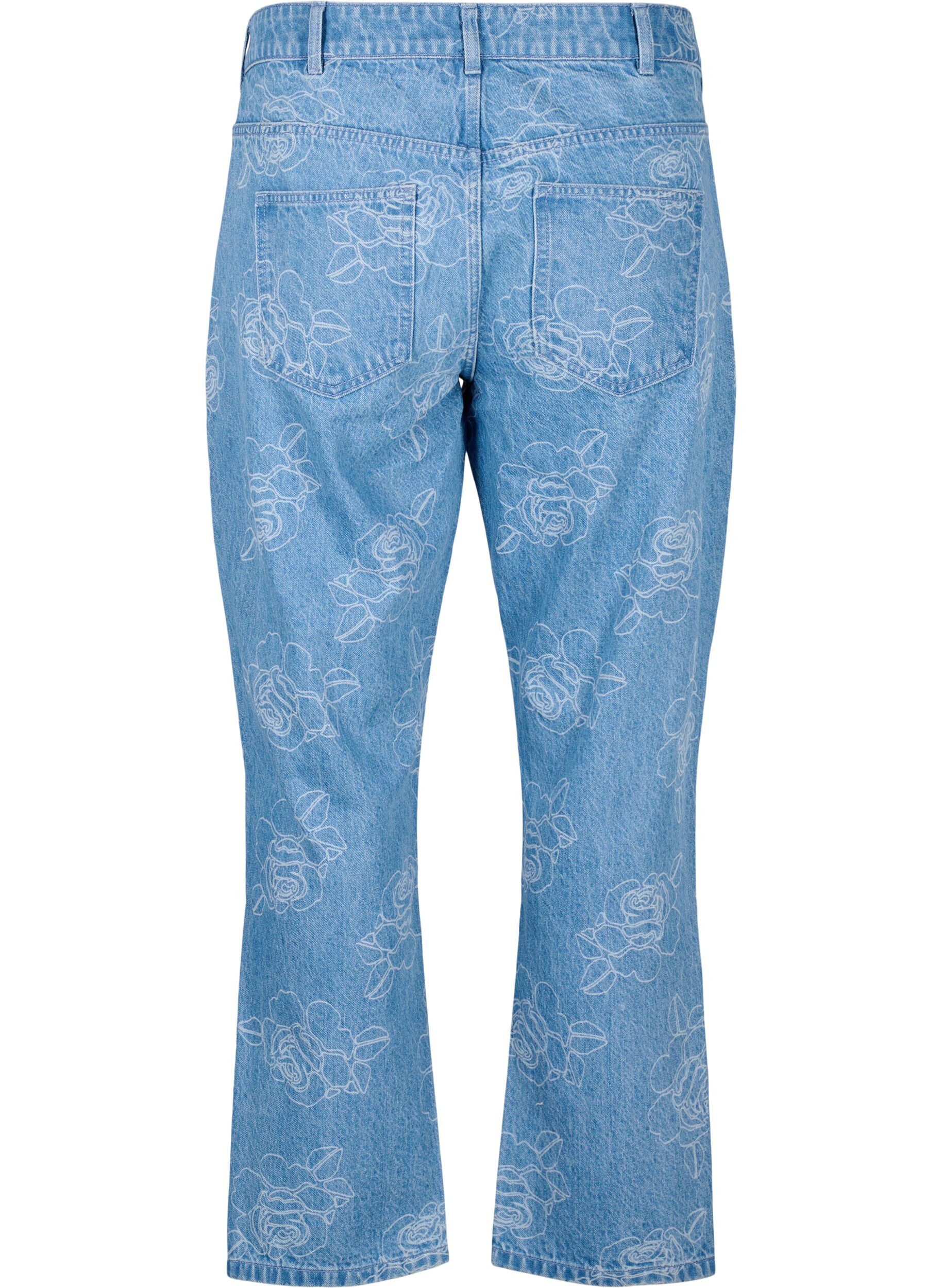 Zizzifashion Vera floral jeans, Light Blue, Packshot image number 1