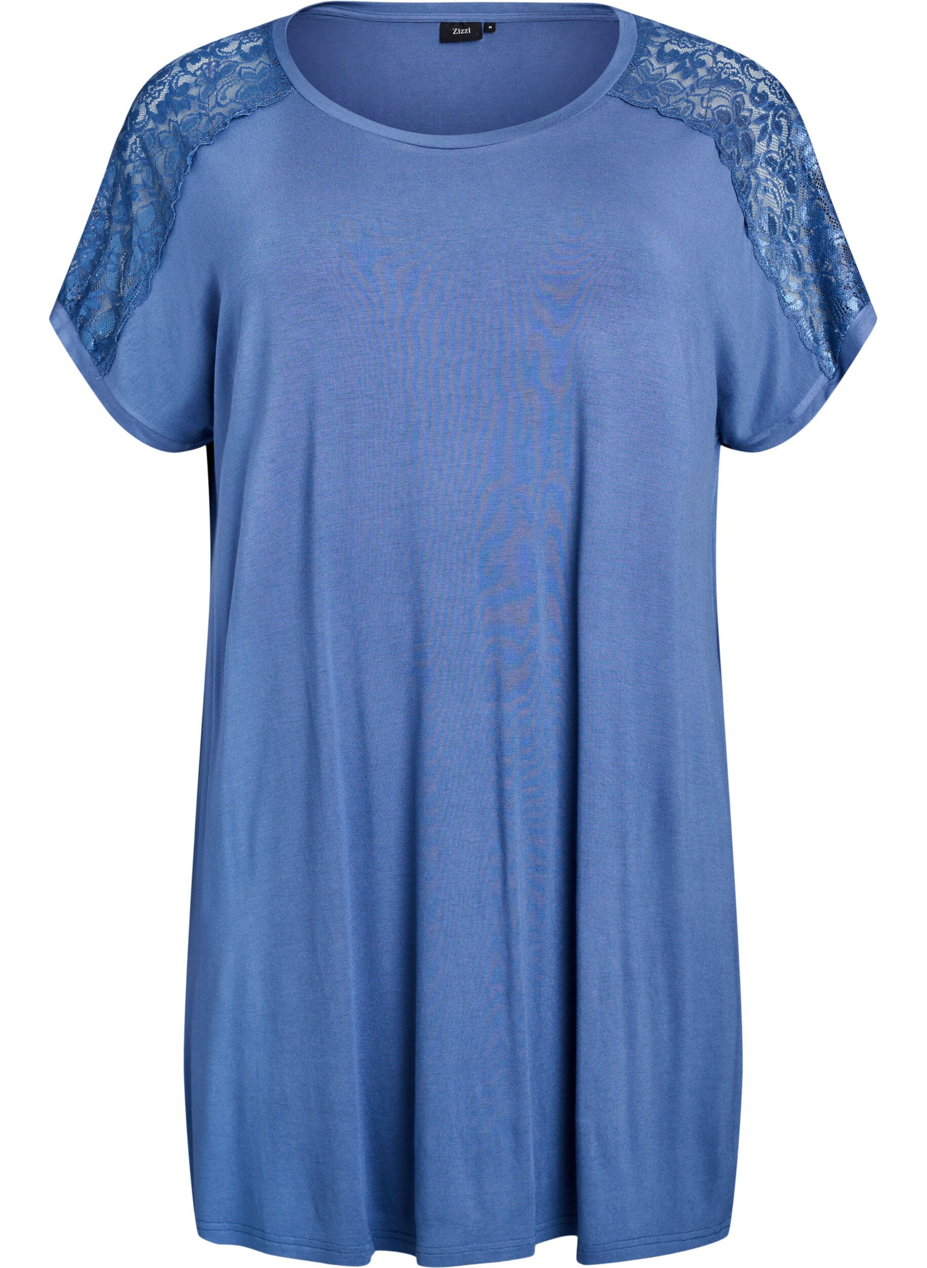 Viscose nightgown with lace details