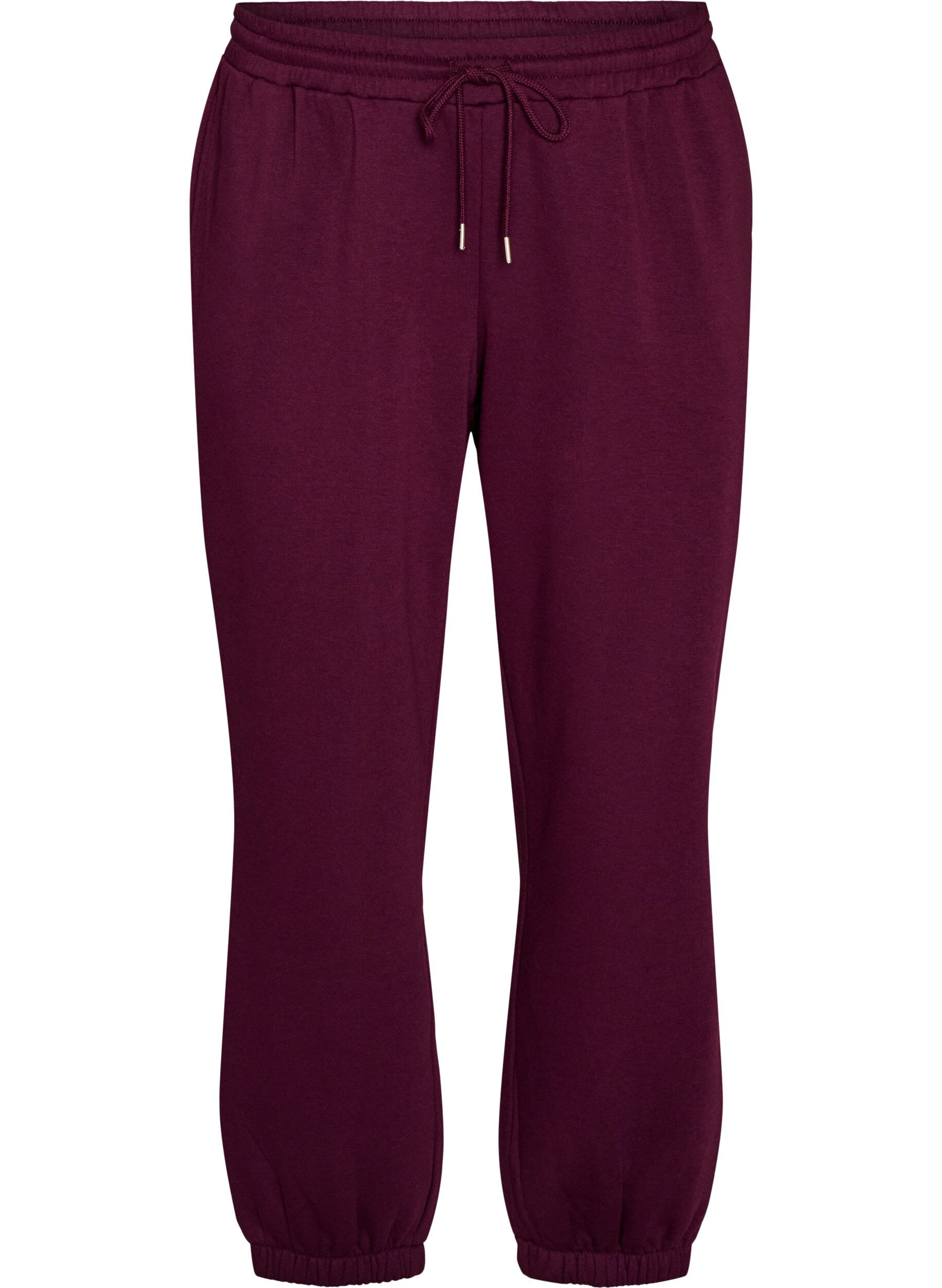 ZizzifashionHigh-waisted sweatpants with drawstring, Purple, Packshot image number 0