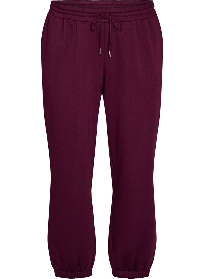 High-waisted sweatpants with drawstring, Purple, Packshot image number 0