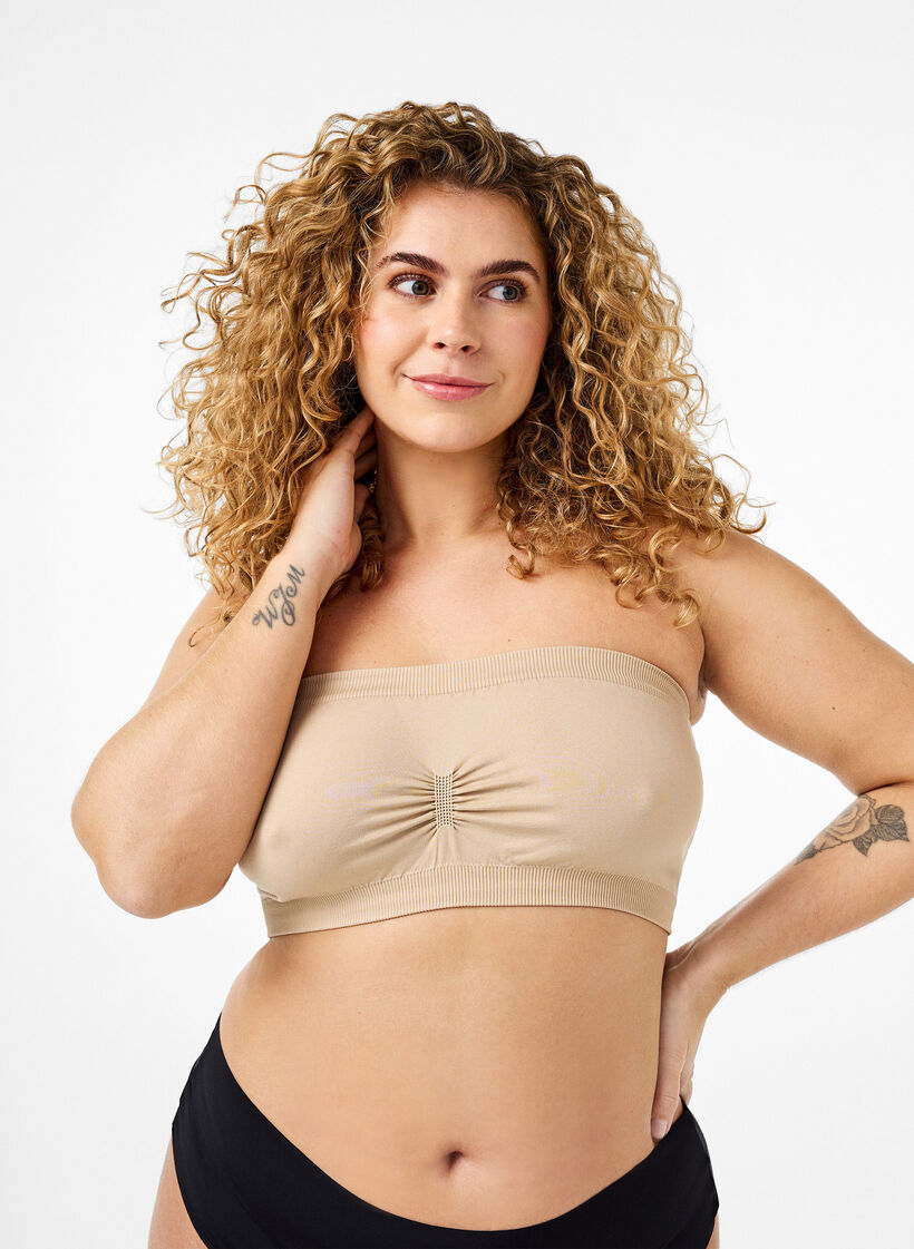 Tube bra, Beige, Model image number 0