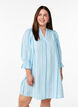 Short cotton dress with striped pattern, Light Blue, Model image number 0