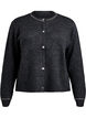 Cardigan with rhinestones and decorative buttons, Dark Grey, Packshot image number 0