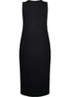 Sleeveless ribbed dress in viscose, Black, Packshot image number 1