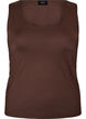 Fitted basic top in a smooth fabric, Brown, Packshot image number 0