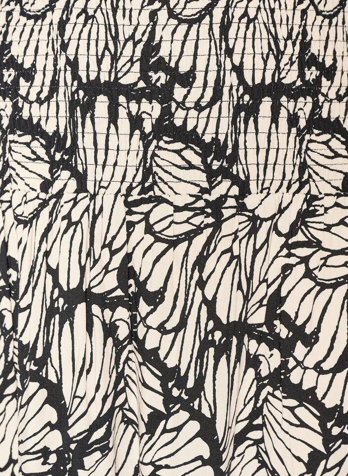 Viscose maxi skirt with smocking, Black, Packshot image number 2