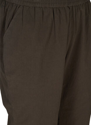 Cropped trousers in cotton, Khaki Green , Packshot image number 2
