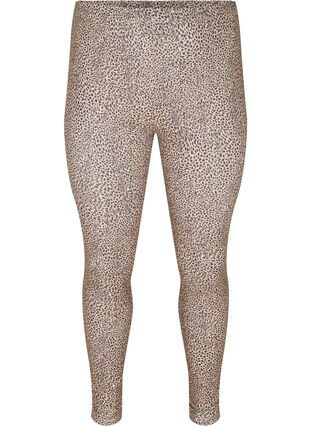 Long leggings with leopard print, Black MiniLeo AOP, Packshot image number 0