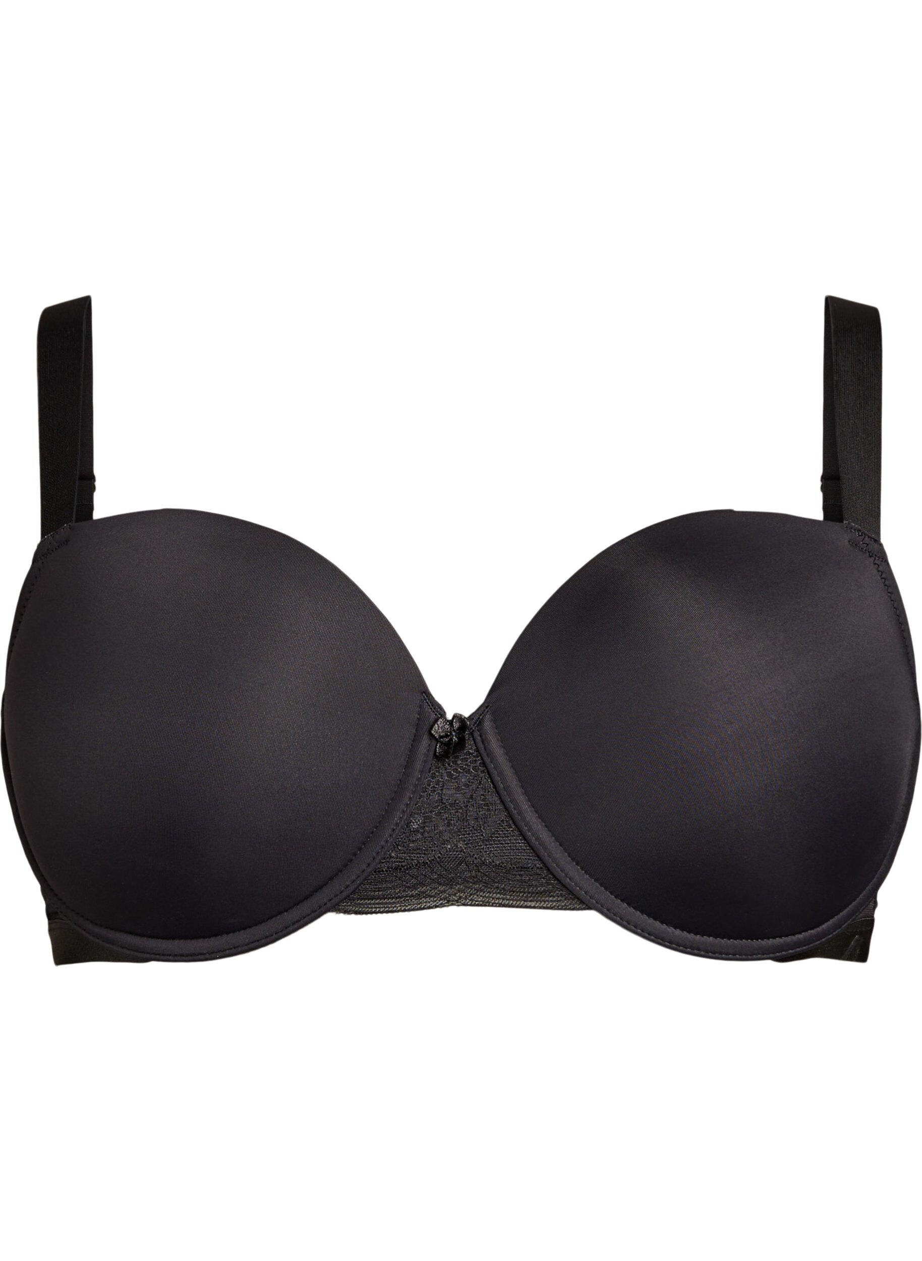 Zizzifashion Moulded t-shirt bra with smooth cups, Black, Packshot image number 0